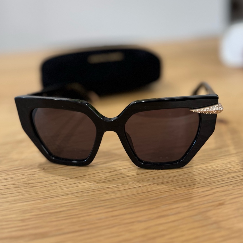 Roberto Cavalli Embellished Acetate Butterfly Sunglasses